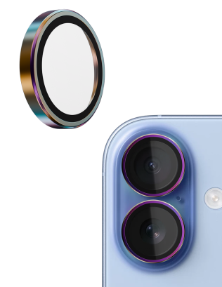 Apple iPhone 17/iPhone 16/iPhone 16 Plus Camera Protector Glass - Iridescent