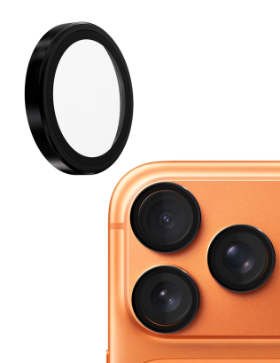 Apple iPhone 17 Pro/17Pro Max/16 Pro/16 Pro Max Camera Protector Glass - Black 