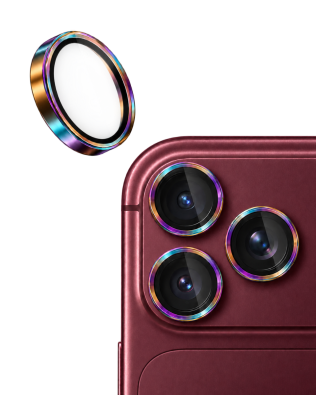 Irridescent camera protectors offset device