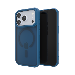 Denim Frosted Prime Guard iPhone case shown from front and back.