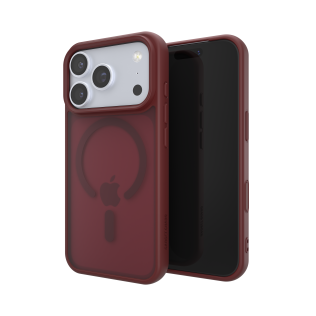 Wine Frosted Prime Guard iPhone case shown from front and back.