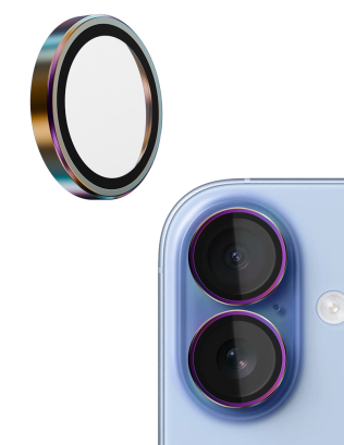 Gadget Guard Iridescent camera lens protector for iPhone 17, 16, and 16 Plus