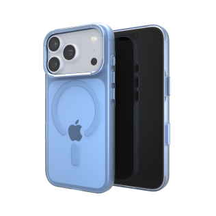 Powder Blue Slim Guard iPhone case shown from front and back.