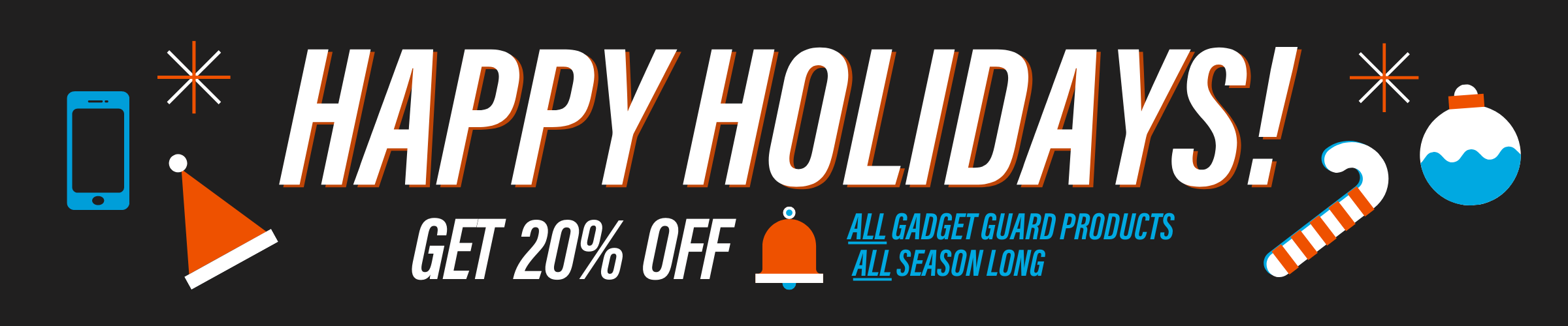 promo banner 20% off happy holiday